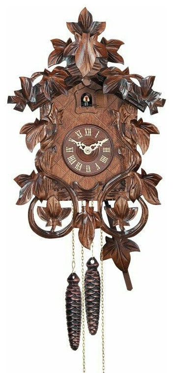 River City Clocks 27-14 One Day Cuckoo Clock With Intricate Leaves & Vines