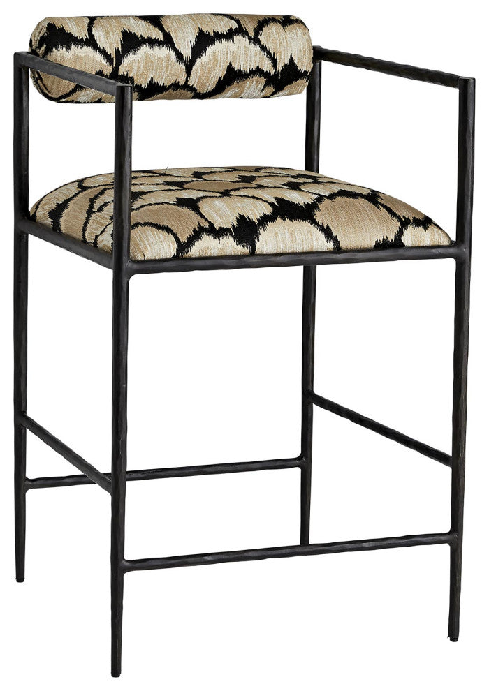 Barbana Counter Stool Ocelot Embroidery