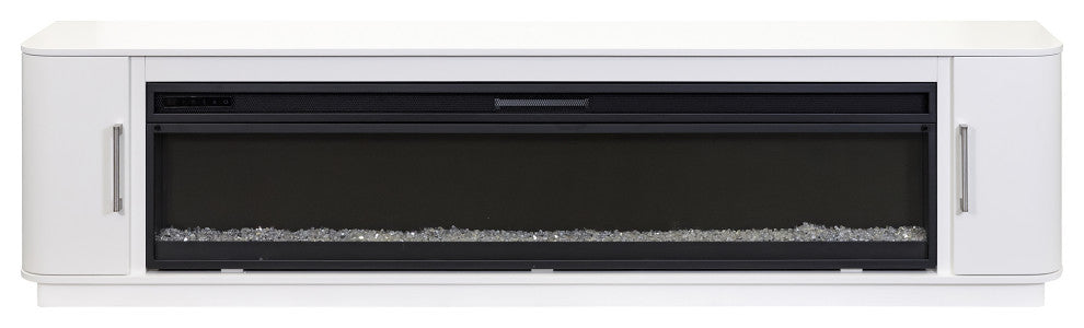Modern 96" Fireplace Console Entertainment, White