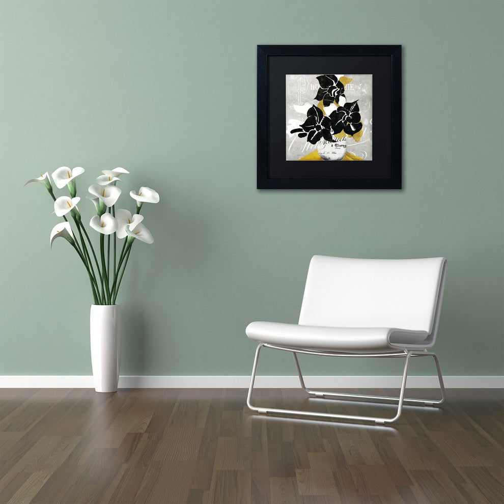 Color Bakery 'Georgette I' Art, Black Frame, Black Matte, 16"x16"