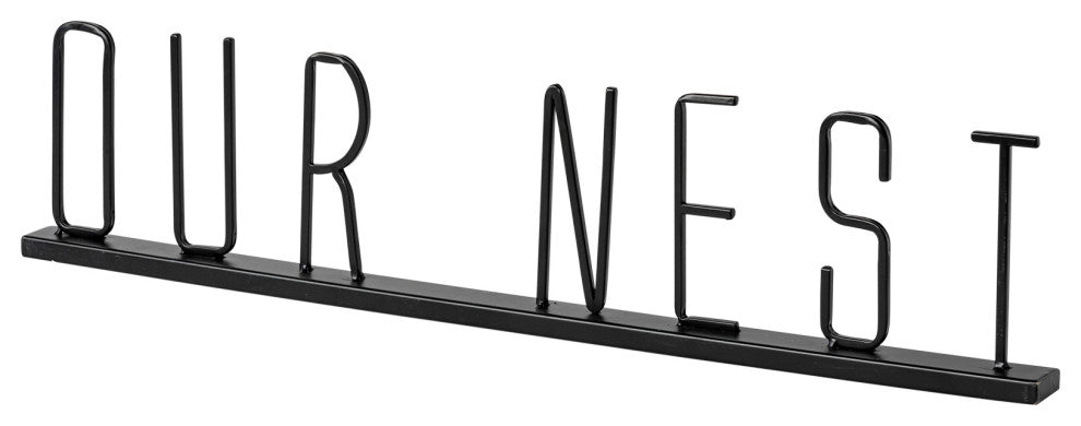 Our Nest Black Metal Sign