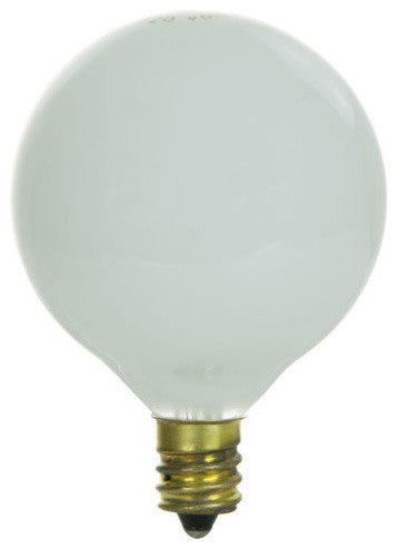 Sunlite 25 Watt G16.5 Globe, Candelabra Base, White, 10 Pack