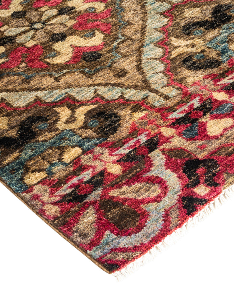 Modern, One-of-a-Kind Hand-Knotted Area Rug Multi, 4' 0" x 6' 0"