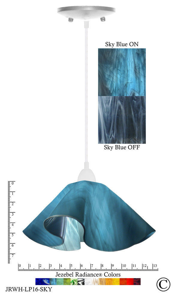 Jezebel Radiance Lily Large Pendant, Sky Blue