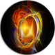 Supernova Explosion In Black, Digital Art Round Wall Art, 36"