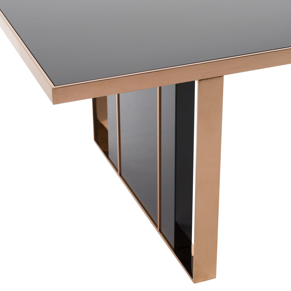 Nova Domus Cartier Modern Black and Rosegold Dining Table