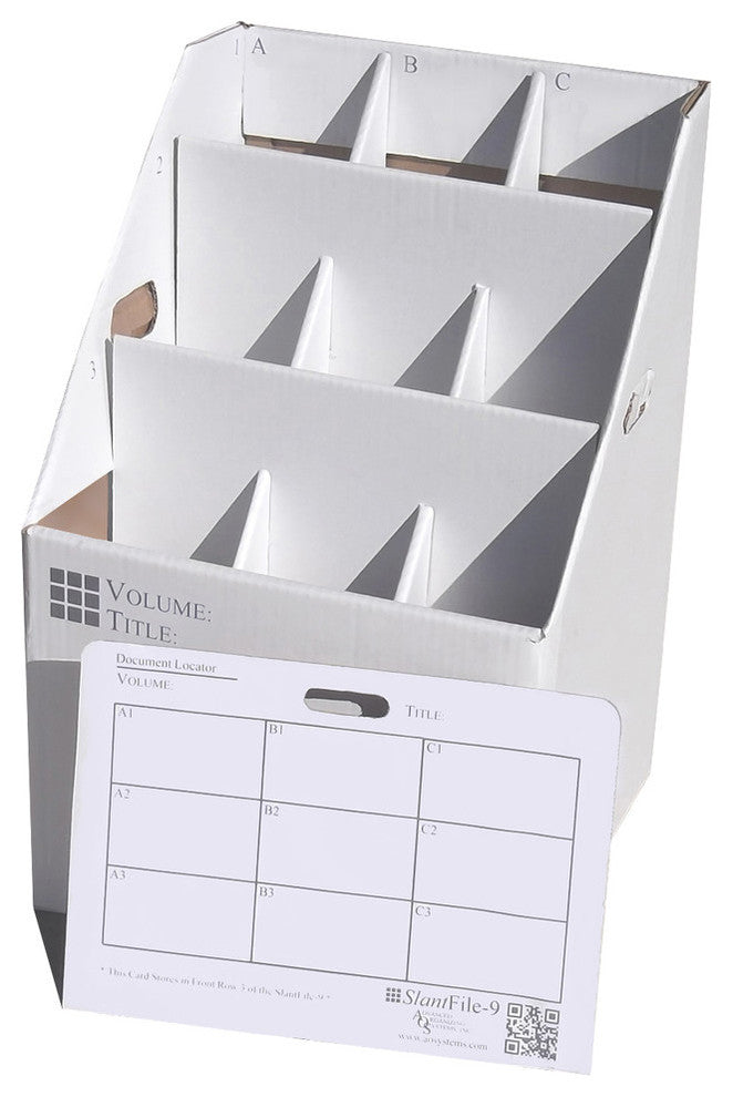 AOS SlantFile Roll File Storage With 9, 5.25"x5.25" Compartments