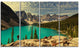Beautiful Moraine Mountain Lake, Large Landscape Canvas Art, 48"x28", 4 Panels