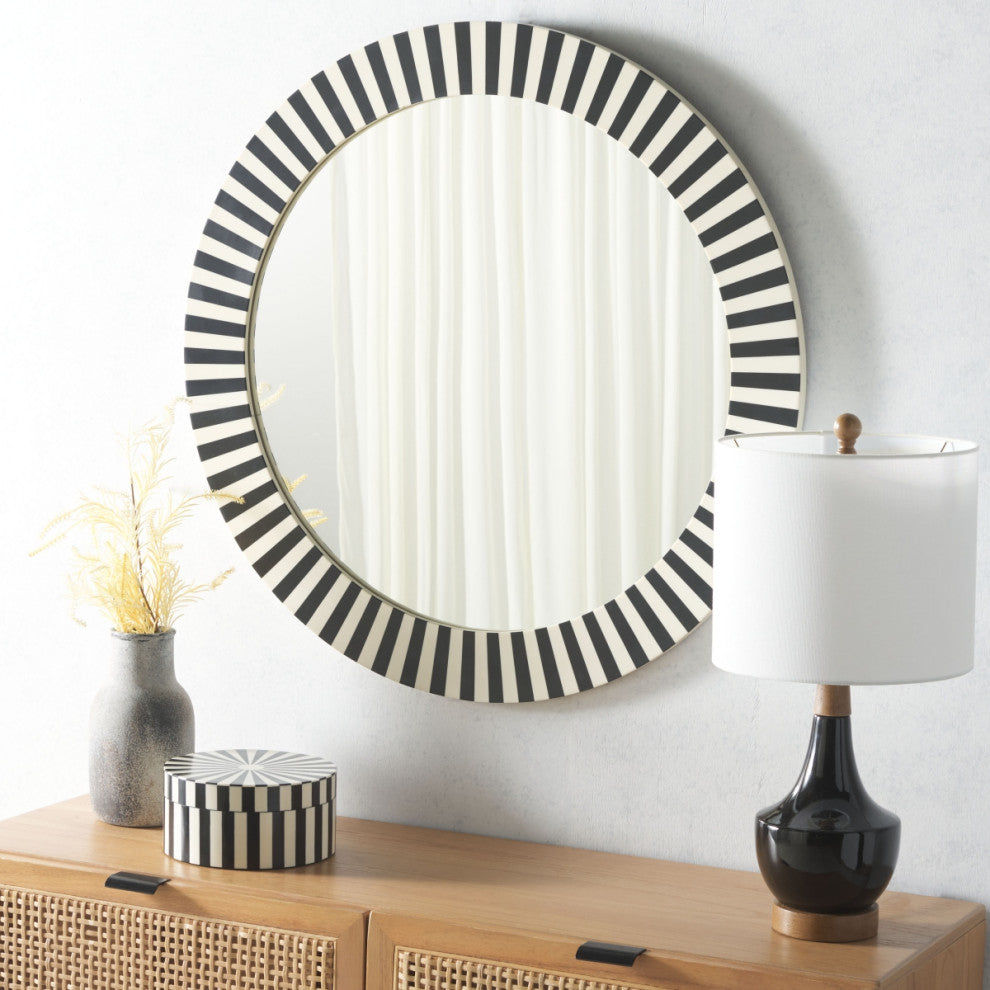 Safavieh Charli, 29.2" Mirror, Black/Ivory