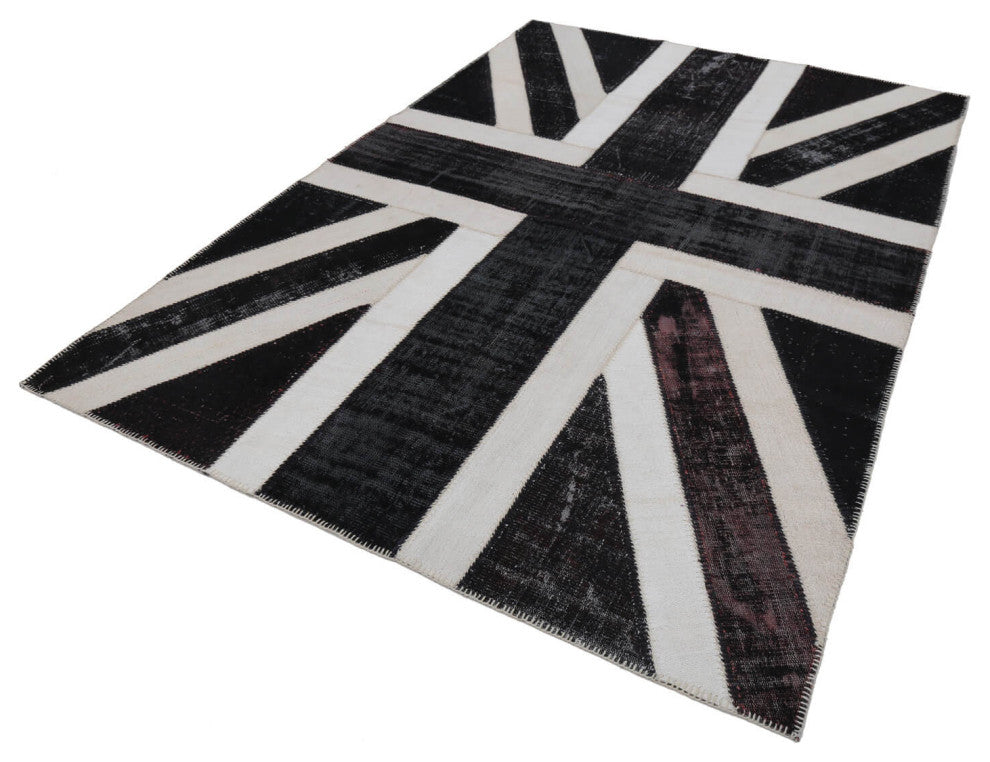 Rug N Carpet - Hand-knotted Anatolian 6' 8'' x 9' 10'' Flag Patchwork Rug