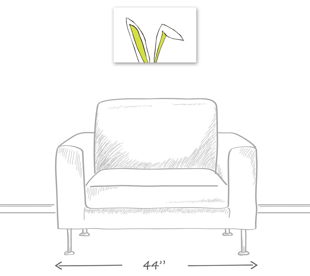 Cartoon Rabbit Ears Canvas Wall Art, 18x12