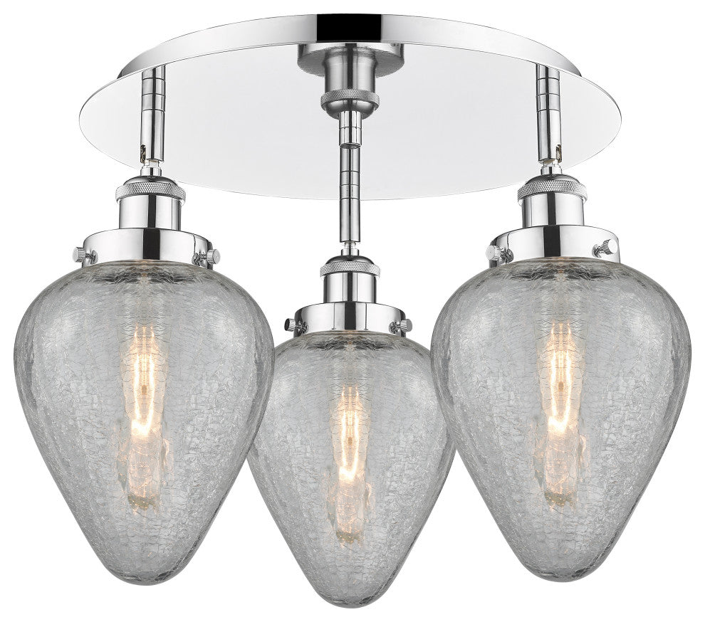Innovations Geneseo 3 17.75" Flush Mount Polished Chrome