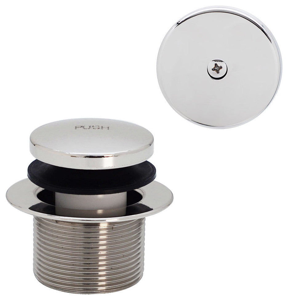 Tip Toe Tub Trim Set With One-Hole Overflow Faceplate In Polished Chrome