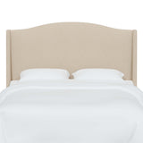 Camelback Wingback Headboard, Linen Linen, King