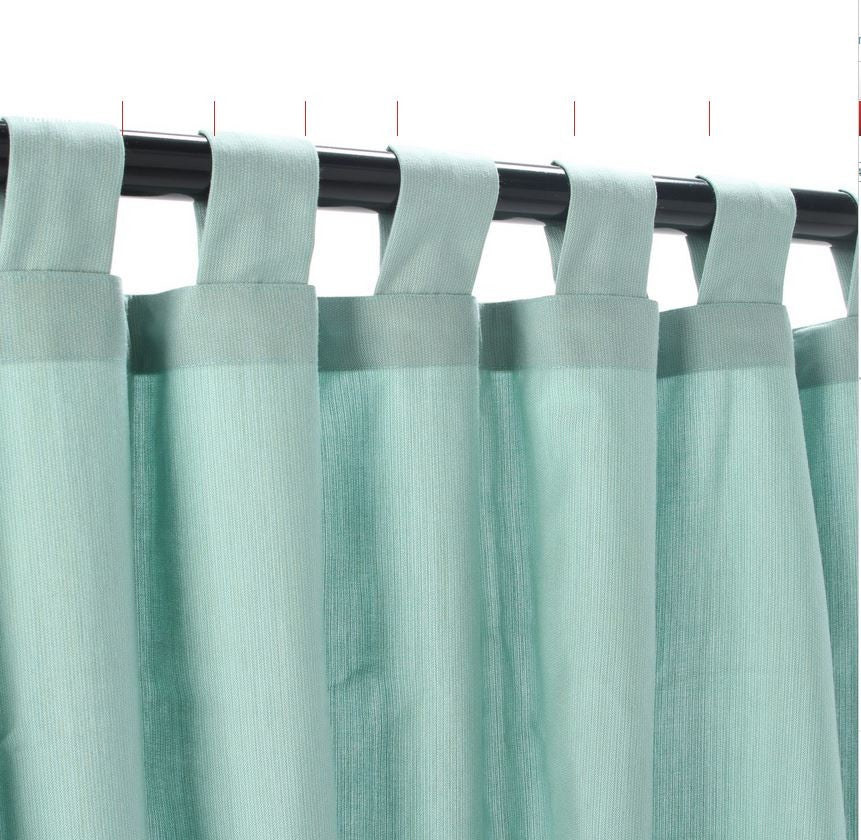 Spectrum Mist Sunbrella Outdoor Single-Panel Curtain With Tabs, 84"x50"