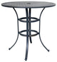 Benzara BM272241 40" Outdoor Patio Round Bar Table, Lattice Pattern, Black