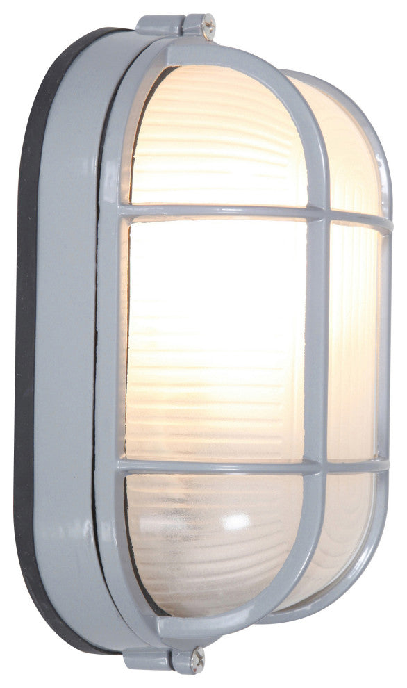 Access Lighting Nauticus Wet Loc 4.25" Bulkhead, Satin/Frosted - 20290-SAT-FST