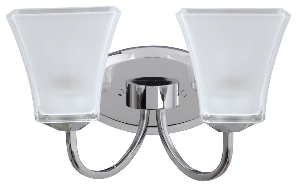 62131, 2-Light Metal Bathroom Vanity Wall Light Fixture, Chrome