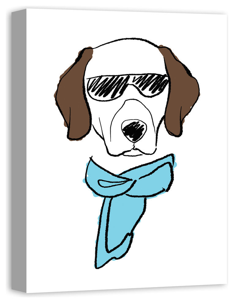Dog with Sunglasses 18x24 Canvas Wall Art