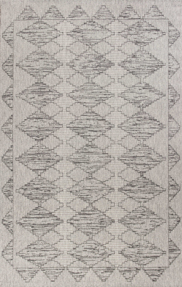 6'7"x9'6" Polypropylene Gray Area Rug
