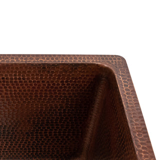 17" Rectangle Hammered Copper Bar/Prep/Laundry/Utility Sink with Accessories