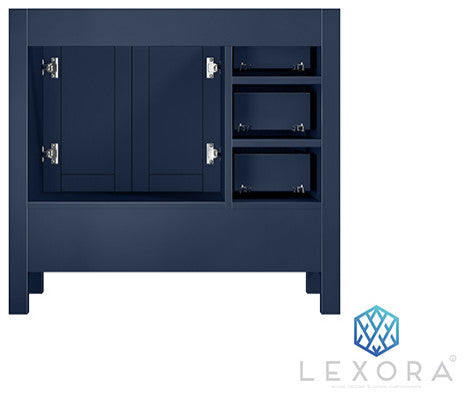 Jacques 36" Vanity Cabinet Only, Navy Blue, Right