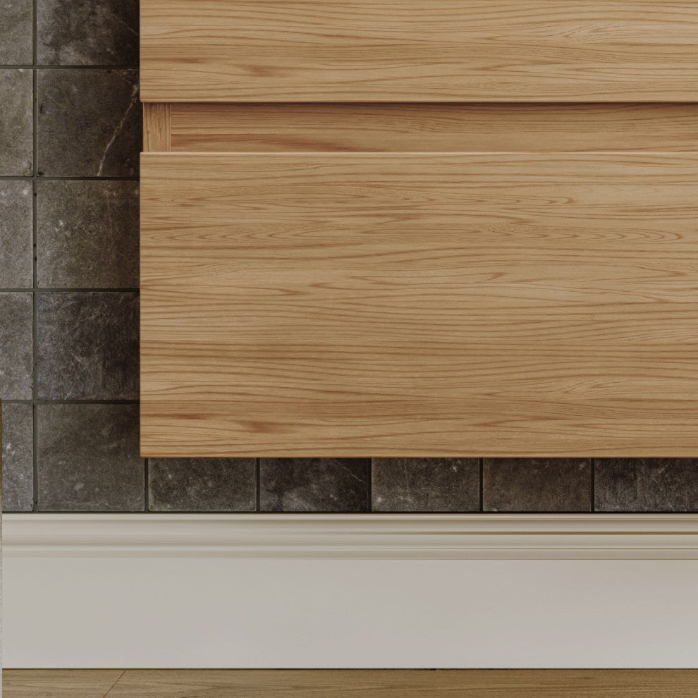Beacon Bath Vanity, Natural Oak, 42", Single Sink, Wall Mount
