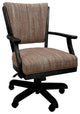 Classic Caster Swivel Dining Chair on Wheels, Solid Wood, Watusi Madder - Black