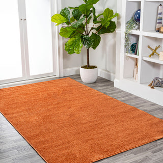 Haze Solid Low-Pile Orange 12 ft. x 15 ft. Area Rug