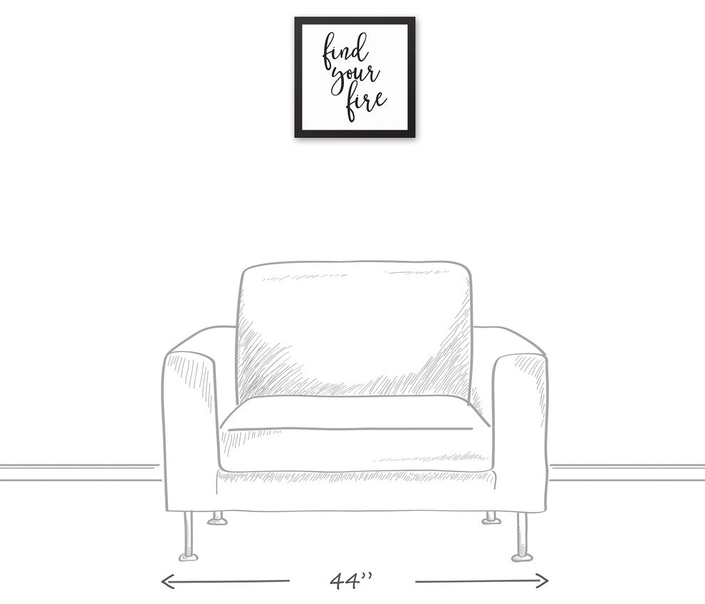 Find Your Fire Black Framed Canvas, 12x12