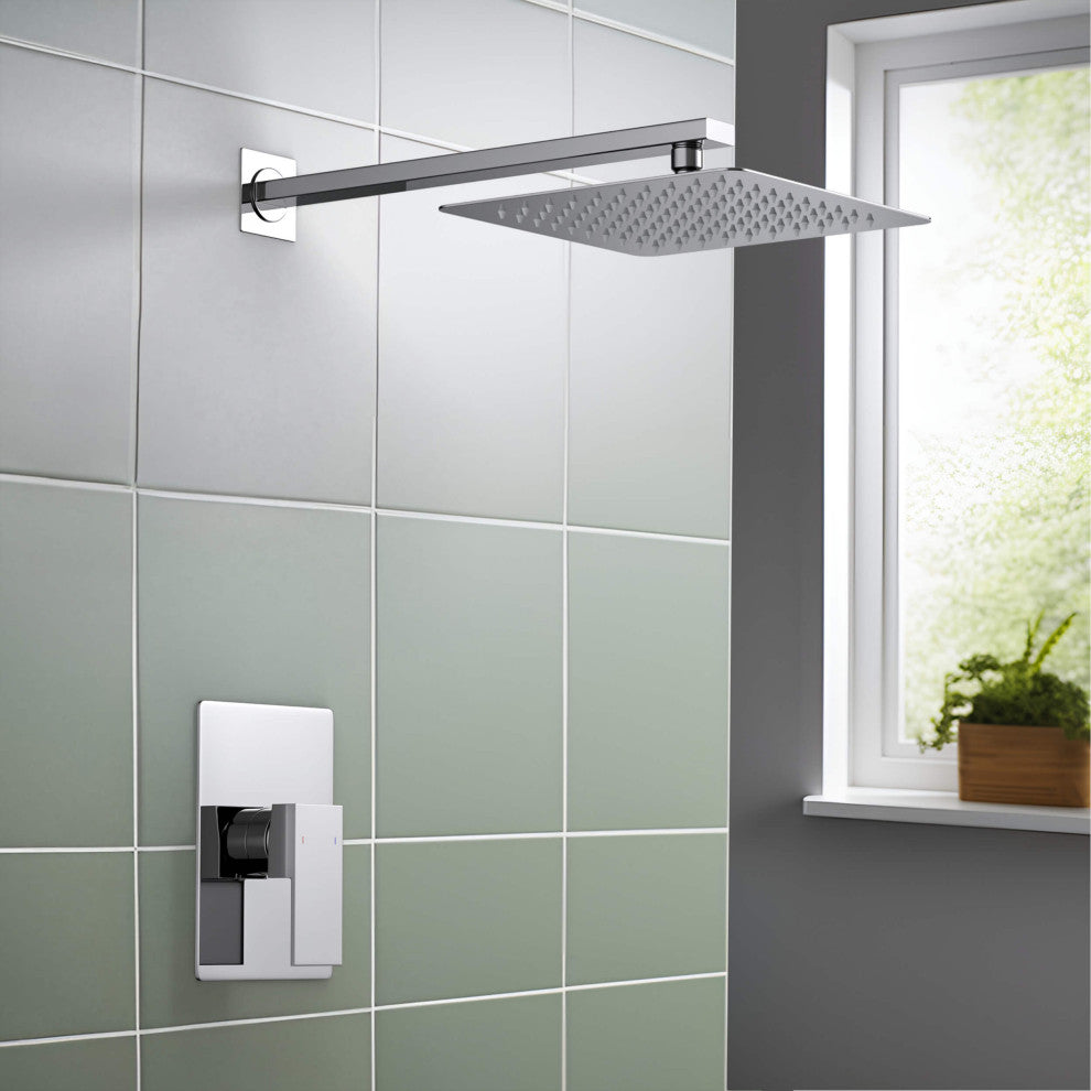 Cube Single Function Shower System, Rough, Valve, Chrome