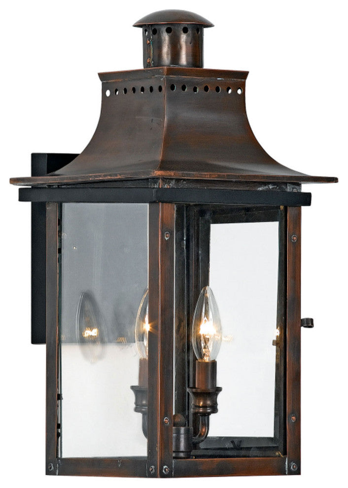 Chalmers 2-Light Outdoor Lantern, Aged Copper