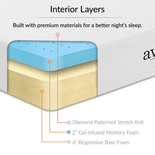 Aveline 8" Twin Gel Memory Foam Mattress