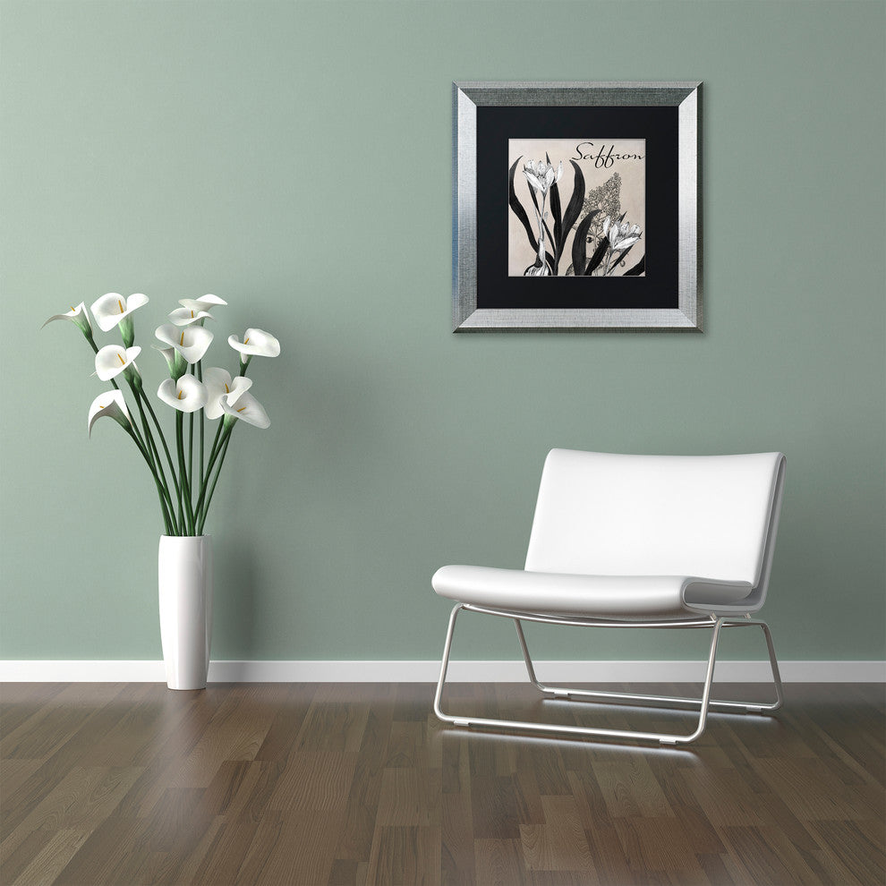 Color Bakery 'Flowering Herbs I' Art, Silver Frame, Black Matte, 11"x11"