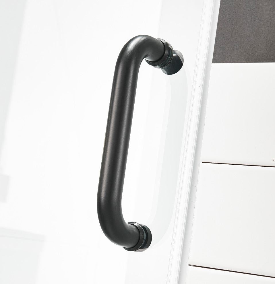 Passion Series 30 in. W x 72 in. H Frameless Hinged Shower Door in Matte Black