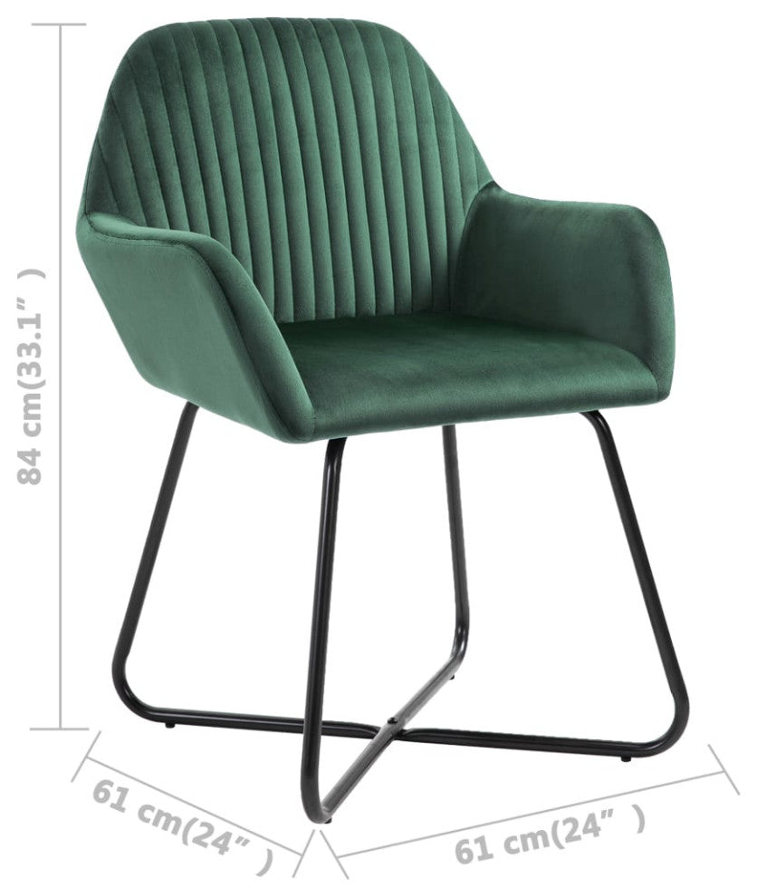 vidaXL Dining Chairs 2 pcs Green Velvet