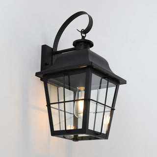 Jatoba Coastal Outdoor Wall Lantern, Black