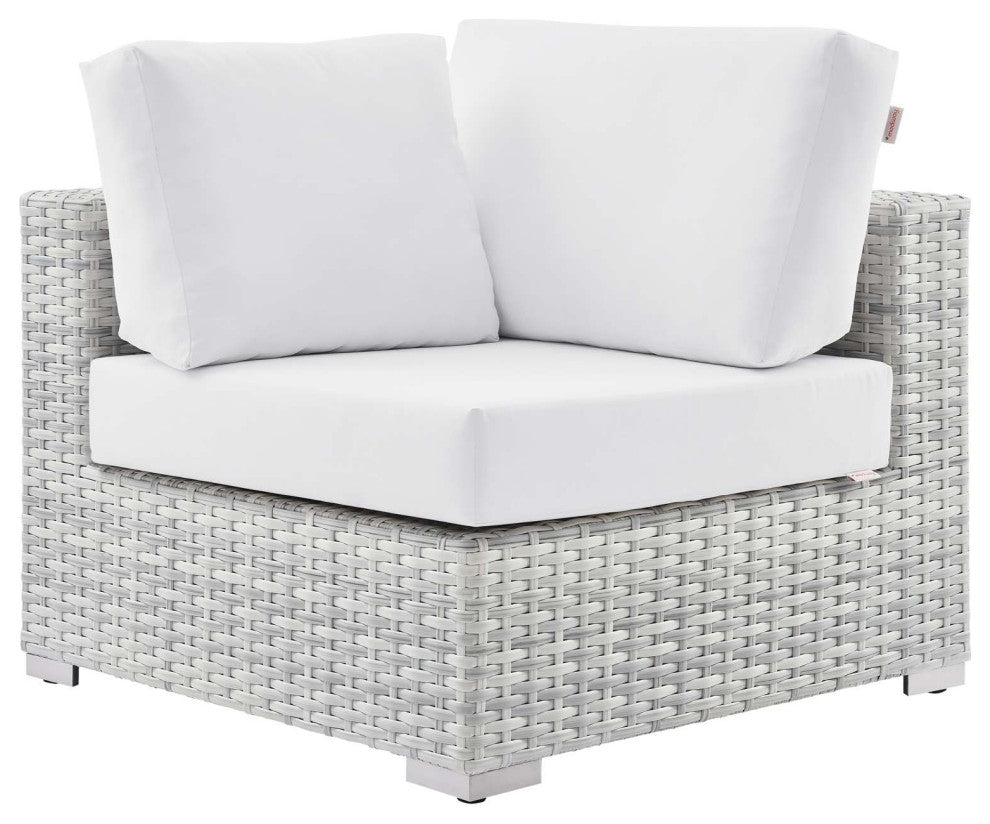 Convene Outdoor Patio Corner Chair Light Gray White