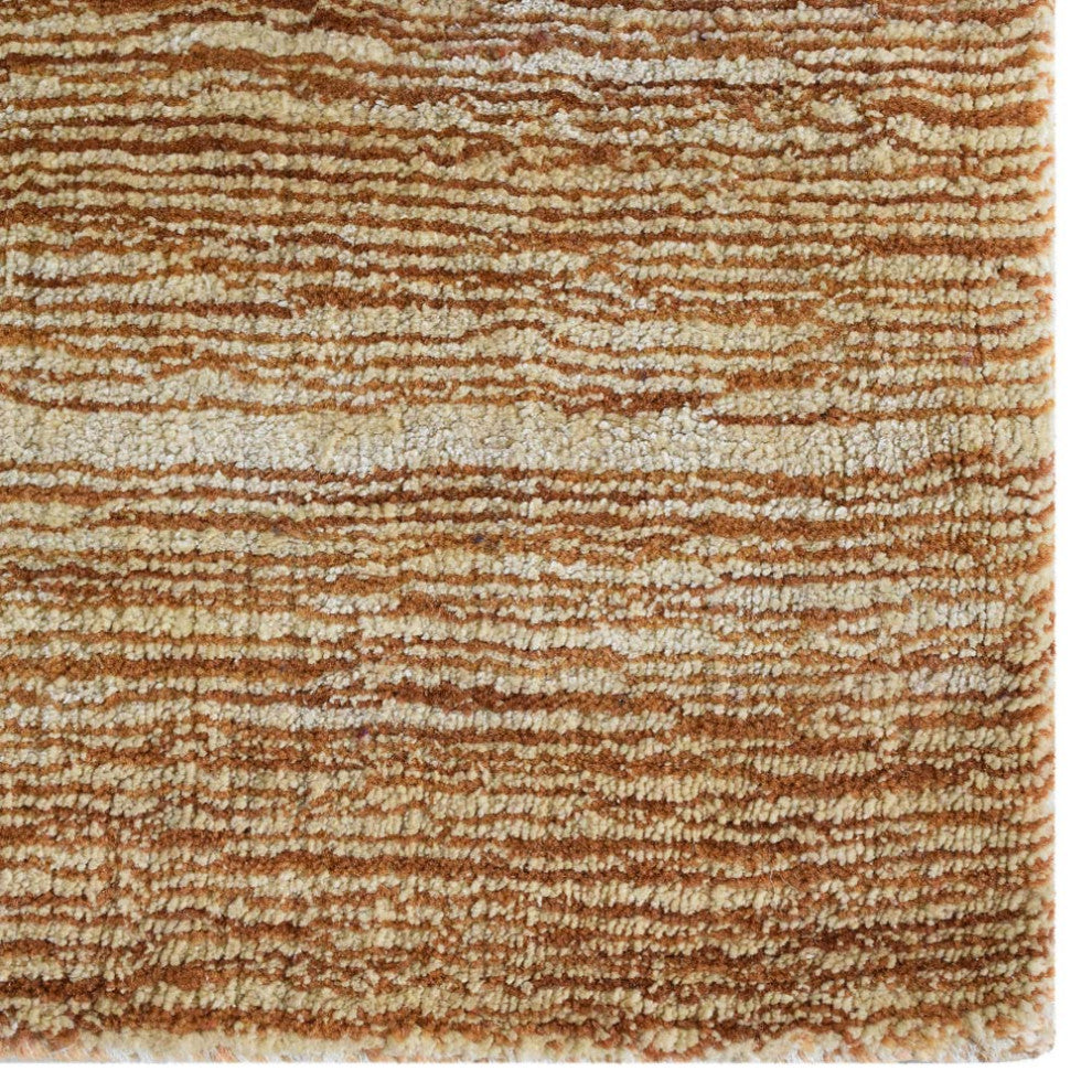Hand Knotted Loom Silk Mix Area Rug Solid Gold Beige