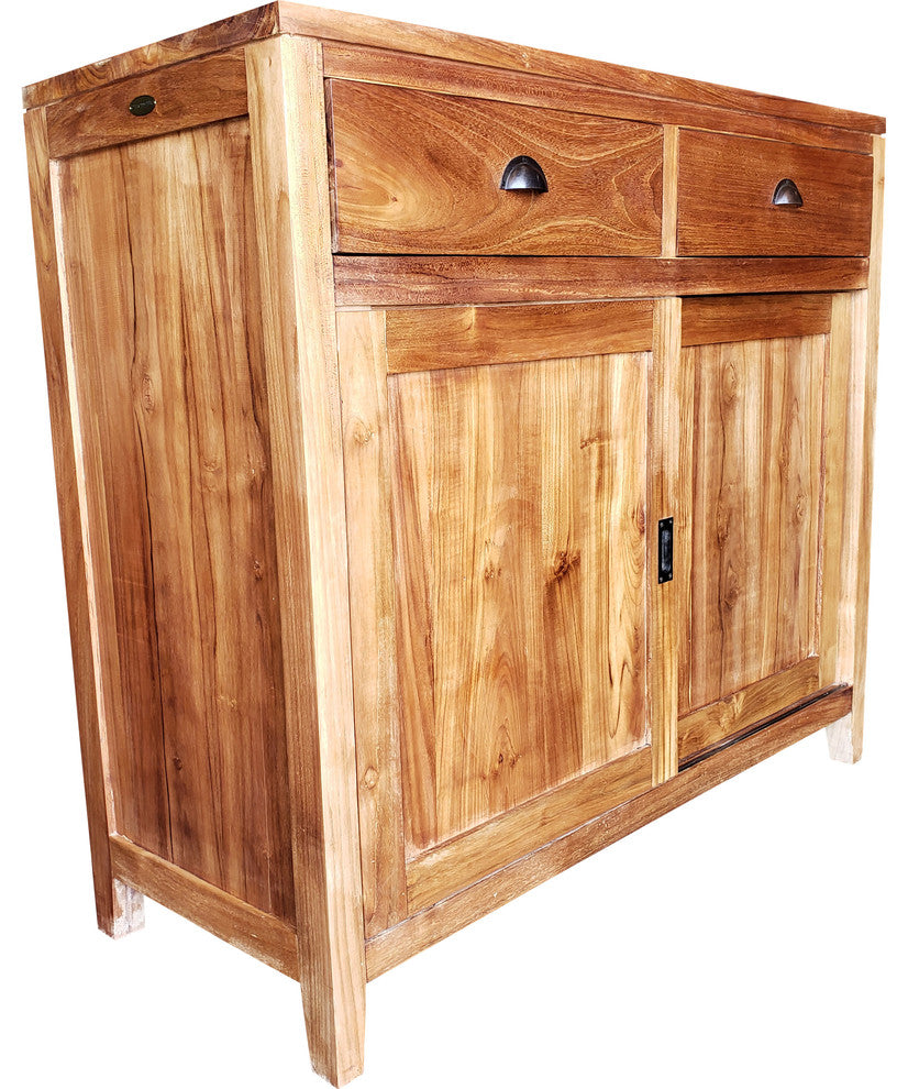 Waxed Teak Wood Rhone Buffet / Media Center, Small