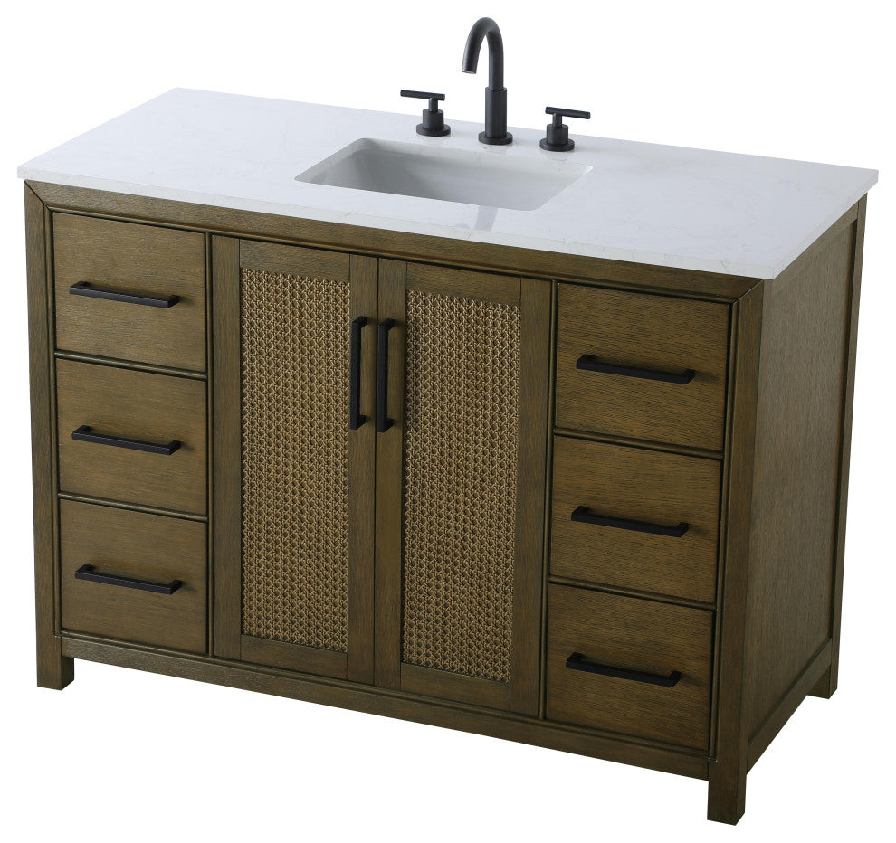 Home Living 48" Single Bathroom Vanity, Hazel Oak