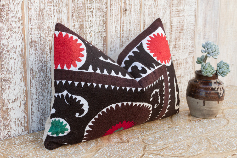 Nargiza Gul Suzani Lumbar Pillow