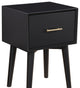 18" Black Mid Century Mod Wood End Table With Drawer