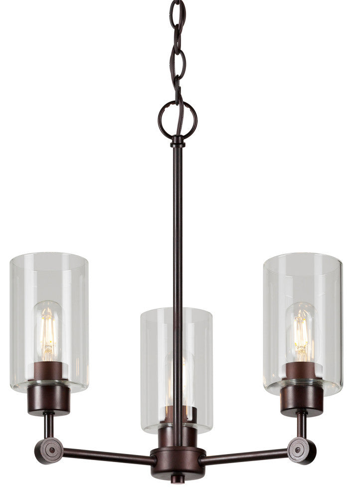 3-Light Chandelier, Antique Bronze