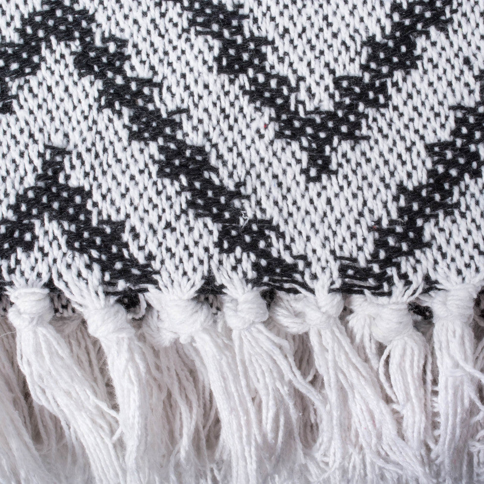 Black Large Chevron Throw