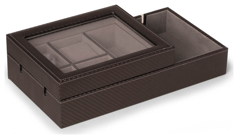 Carbon Fiber Design Watch and Phone Storage, Cord Cut Out
