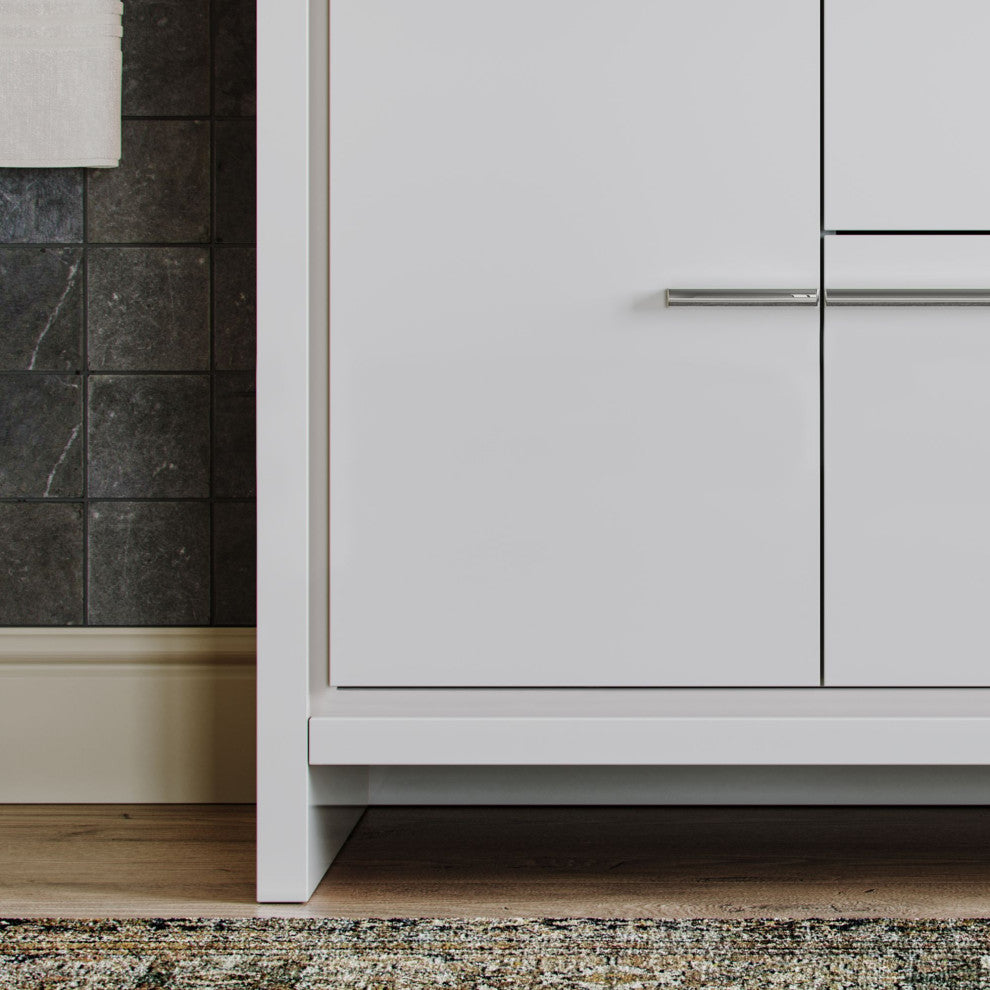 Esconde Bath Vanity, High Gloss White, 48", Single Sink, Freestanding