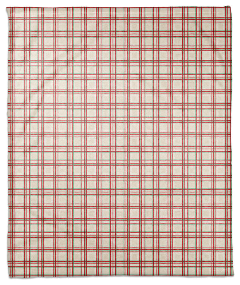 Painted Christmas Plaid 3 50x60 Coral Fleece Blanket