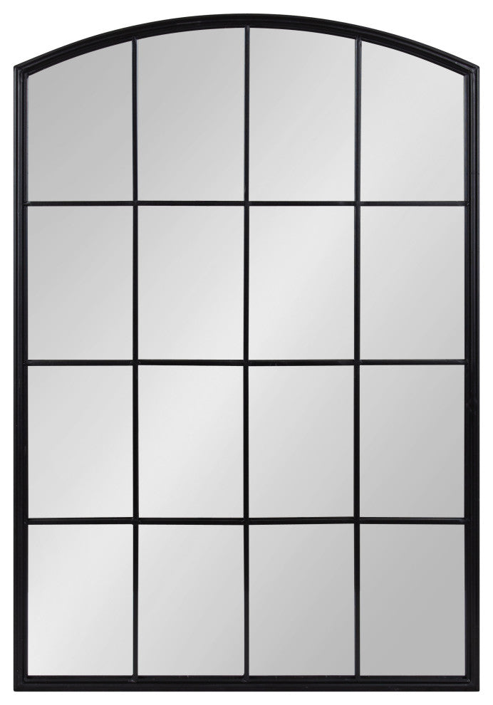 Forsyth Windowpane Arch Mirror, Black 24x36