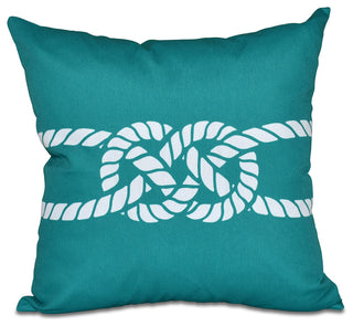 Carrick Bend, Geometric Print Outdoor Pillow, Green, 18"x18"